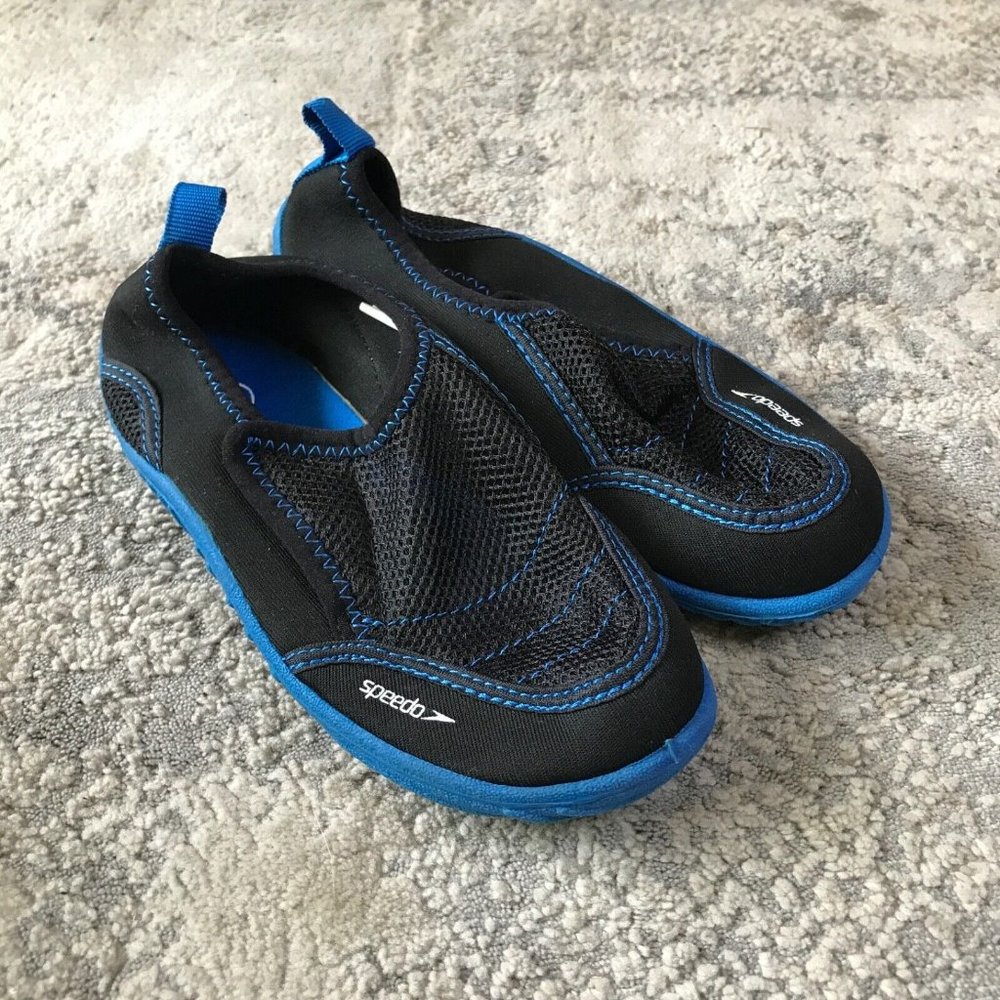 Speedo Kid's Size XL (11-12) Blue Water Shoe Mesh Hook and Loop